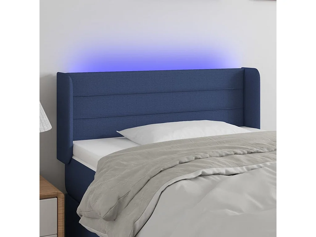 Hoofdbord | Hoofdeinde LED 103x16x78/88 cm stof blauw