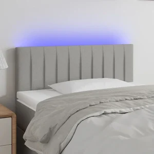 Hoofdbord | Hoofdeinde LED 90x5x78/88 cm stof lichtgrijs