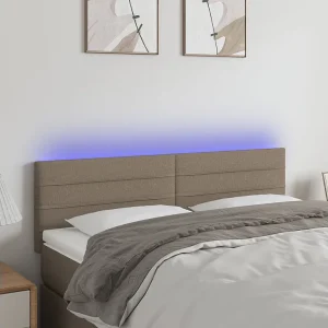 Hoofdbord | Hoofdeinde LED 144x5x78/88 cm stof taupe