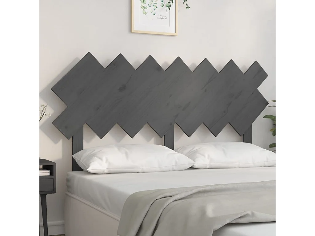 Hoofdbord | Hoofdeinde 141x3x80,5 cm massief grenenhout grijs