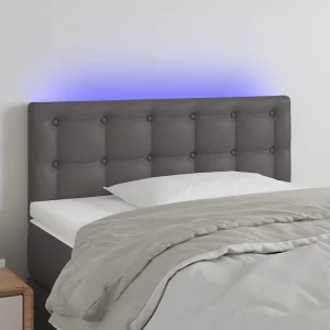 Hoofdbord | Hoofdeinde LED 90x5x78/88 cm kunstleer grijs Hoofdbord | Hoofdeinde LED 90x5x78/88 cm kunstleer grijs
