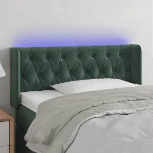 Hoofdbord | Hoofdeinde LED 93x16x78/88 cm fluweel donkergroen Hoofdbord | Hoofdeinde LED 93x16x78/88 cm fluweel donkergroen