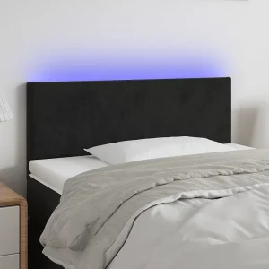 Hoofdbord | Hoofdeinde LED 100x5x78/88 cm fluweel zwart Hoofdbord | Hoofdeinde LED 100x5x78/88 cm fluweel zwart
