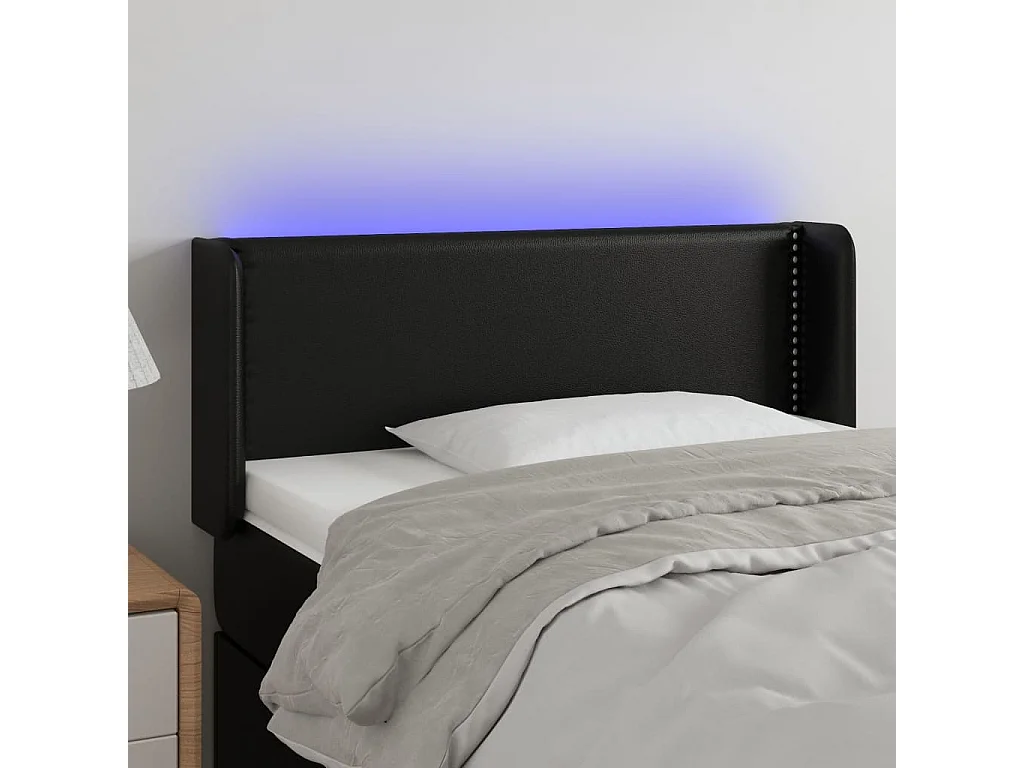 Hoofdbord | Hoofdeinde LED 103x16x78/88 cm kunstleer zwart