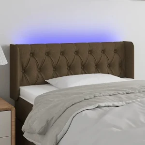 Hoofdbord | Hoofdeinde LED 103x16x78/88 cm stof donkerbruin Hoofdbord | Hoofdeinde LED 103x16x78/88 cm stof donkerbruin