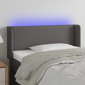 Hoofdbord | Hoofdeinde LED 83x16x78/88 cm kunstleer grijs