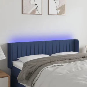 Hoofdbord | Hoofdeinde LED 147x16x78/88 cm stof blauw
