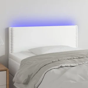 Hoofdbord | Hoofdeinde LED 100x5x78/88 cm kunstleer wit Hoofdbord | Hoofdeinde LED 100x5x78/88 cm kunstleer wit