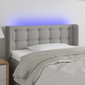 Hoofdbord | Hoofdeinde LED 103x16x78/88 cm stof lichtgrijs Hoofdbord | Hoofdeinde LED 103x16x78/88 cm stof lichtgrijs