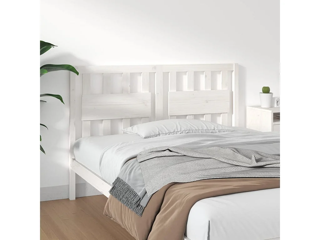 Hoofdbord | Hoofdeinde 140,5x4x100 cm massief grenenhout wit