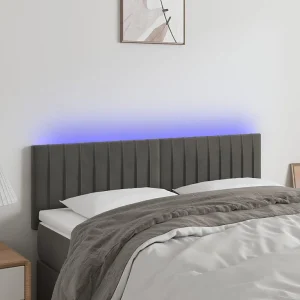 Hoofdbord | Hoofdeinde LED 144x5x78/88 cm fluweel donkergrijs Hoofdbord | Hoofdeinde LED 144x5x78/88 cm fluweel donkergrijs