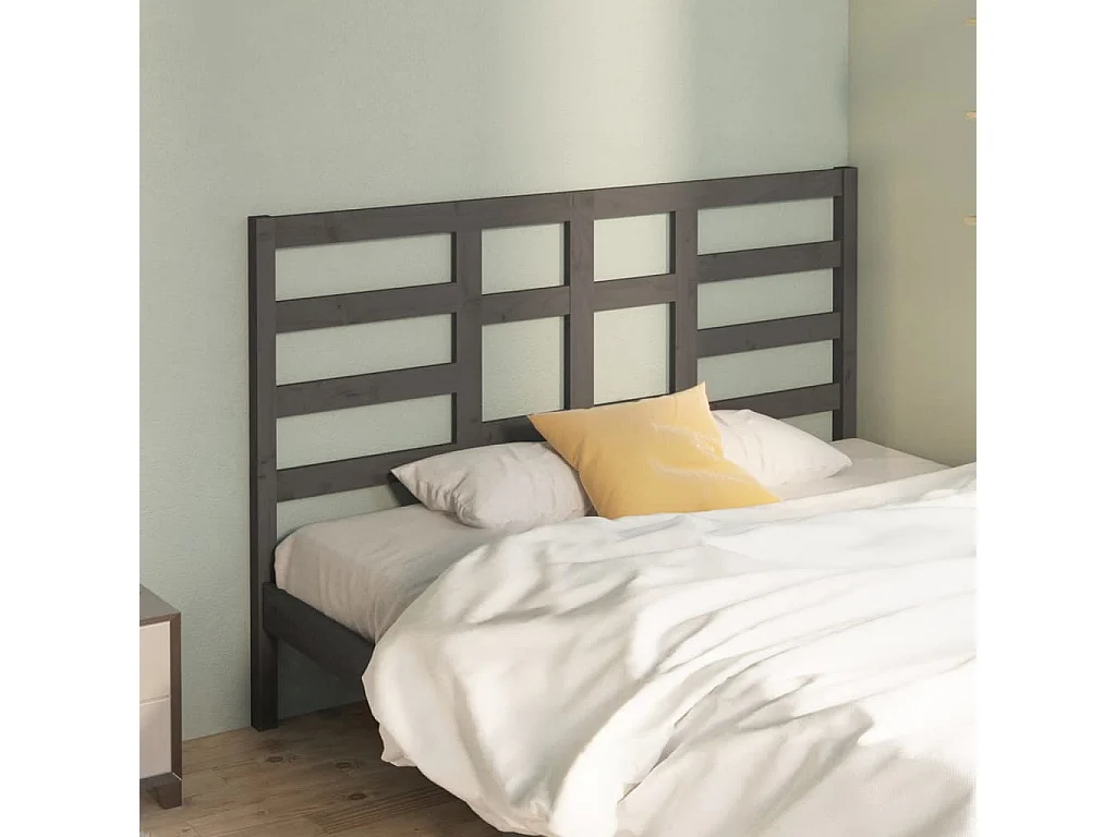 Hoofdbord | Hoofdeinde 126x4x104 cm massief grenenhout grijs