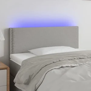 Hoofdbord | Hoofdeinde LED 100x5x78/88 cm stof lichtgrijs