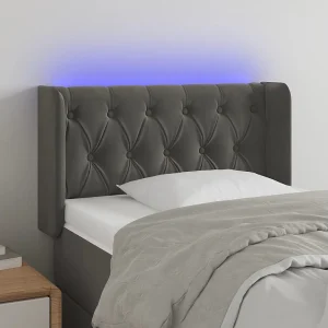 Hoofdbord | Hoofdeinde LED 83x16x78/88 cm fluweel donkergrijs Hoofdbord | Hoofdeinde LED 83x16x78/88 cm fluweel donkergrijs