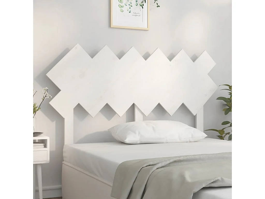 Hoofdbord | Hoofdeinde 132x3x81 cm massief grenenhout wit