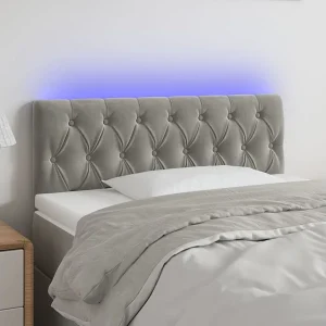 Hoofdbord | Hoofdeinde LED 90x7x78/88 cm fluweel lichtgrijs Hoofdbord | Hoofdeinde LED 90x7x78/88 cm fluweel lichtgrijs