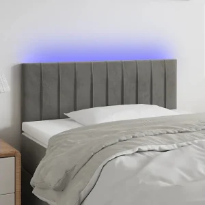Hoofdbord | Hoofdeinde LED 80x5x78/88 cm fluweel lichtgrijs