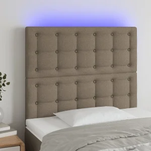 Hoofdbord | Hoofdeinde LED 100x5x118/128 cm stof taupe Hoofdbord | Hoofdeinde LED 100x5x118/128 cm stof taupe