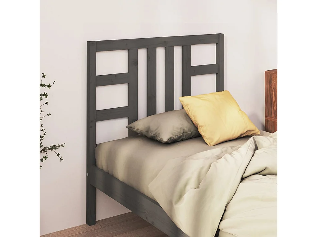 Hoofdbord | Hoofdeinde 106x4x100 cm massief grenenhout grijs