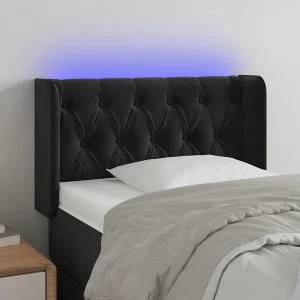 Hoofdbord | Hoofdeinde LED 83x16x78/88 cm fluweel zwart