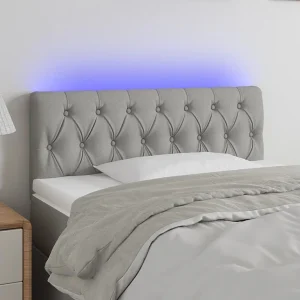 Hoofdbord | Hoofdeinde LED 100x7x78/88 cm stof lichtgrijs Hoofdbord | Hoofdeinde LED 100x7x78/88 cm stof lichtgrijs
