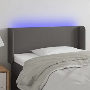 Hoofdbord | Hoofdeinde LED 103x16x78/88 cm kunstleer grijs Hoofdbord | Hoofdeinde LED 103x16x78/88 cm kunstleer grijs