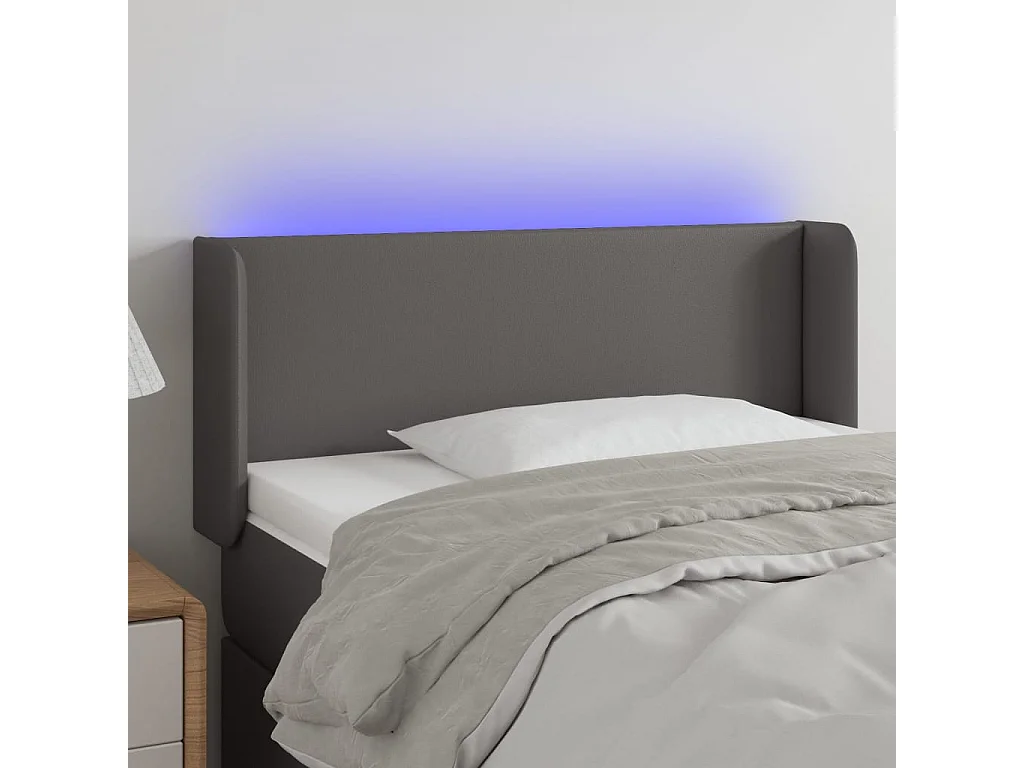 Hoofdbord | Hoofdeinde LED 103x16x78/88 cm kunstleer grijs