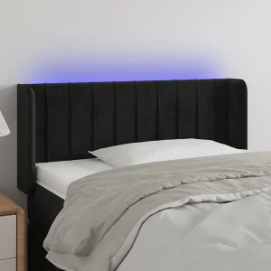 Hoofdbord | Hoofdeinde LED 103x16x78/88 cm fluweel zwart Hoofdbord | Hoofdeinde LED 103x16x78/88 cm fluweel zwart