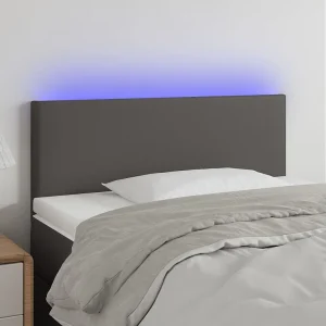 Hoofdbord | Hoofdeinde LED 100x5x78/88 cm kunstleer grijs Hoofdbord | Hoofdeinde LED 100x5x78/88 cm kunstleer grijs