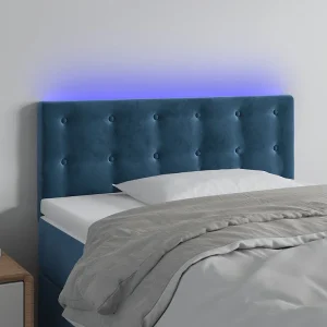 Hoofdbord | Hoofdeinde LED 100x5x78/88 cm fluweel donkerblauw Hoofdbord | Hoofdeinde LED 100x5x78/88 cm fluweel donkerblauw