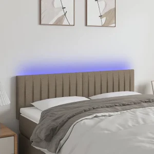 Hoofdbord | Hoofdeinde LED 144x5x78/88 cm stof taupe