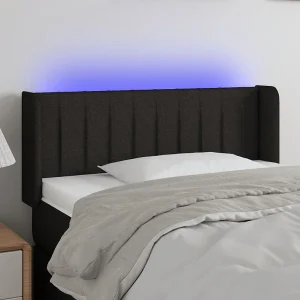 Hoofdbord | Hoofdeinde LED 93x16x78/88 cm stof zwart Hoofdbord | Hoofdeinde LED 93x16x78/88 cm stof zwart