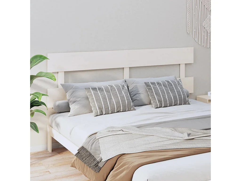 Hoofdbord | Hoofdeinde 184x3x81 cm massief grenenhout wit