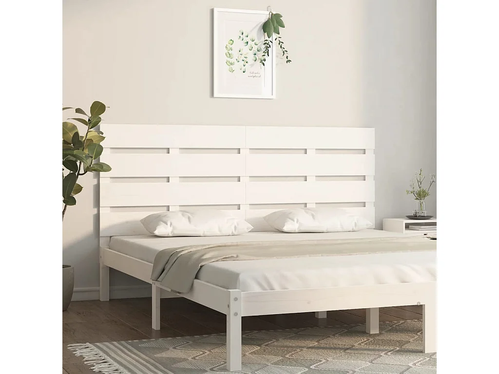 Hoofdbord | Hoofdeinde 120x3x80 cm massief grenenhout wit
