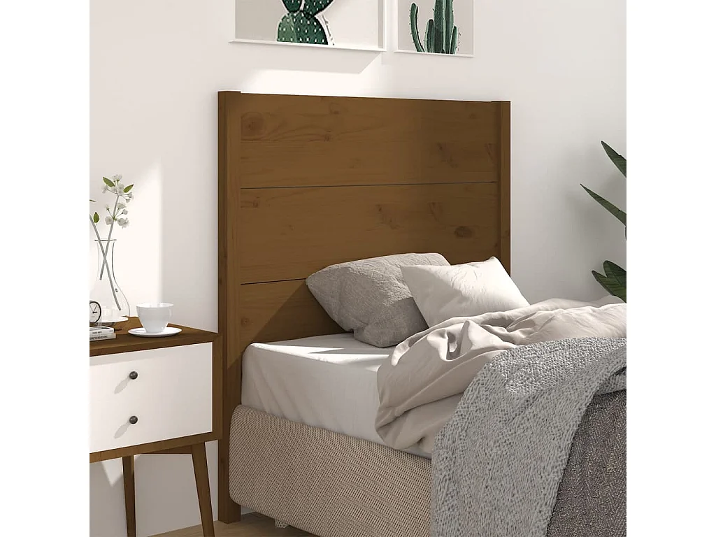 Hoofdbord | Hoofdeinde 81x4x100 cm massief grenenhout honingbruin