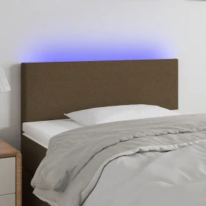 Hoofdbord | Hoofdeinde LED 100x5x78/88 cm stof donkerbruin Hoofdbord | Hoofdeinde LED 100x5x78/88 cm stof donkerbruin