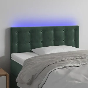 Hoofdbord | Hoofdeinde LED 80x5x78/88 cm fluweel donkergroen