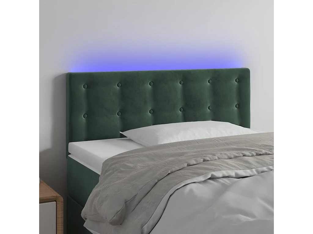 Hoofdbord | Hoofdeinde LED 80x5x78/88 cm fluweel donkergroen