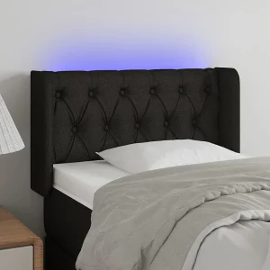 Hoofdbord | Hoofdeinde LED 83x16x78/88 cm stof zwart Hoofdbord | Hoofdeinde LED 83x16x78/88 cm stof zwart