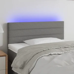 Hoofdbord | Hoofdeinde LED 90x5x78/88 cm stof donkergrijs