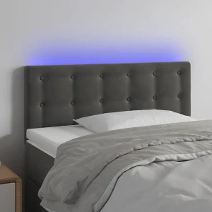 Hoofdbord | Hoofdeinde LED 80x5x78/88 cm fluweel donkergrijs