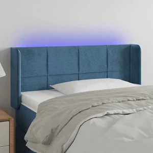 Hoofdbord | Hoofdeinde LED 93x16x78/88 cm fluweel blauw Hoofdbord | Hoofdeinde LED 93x16x78/88 cm fluweel blauw