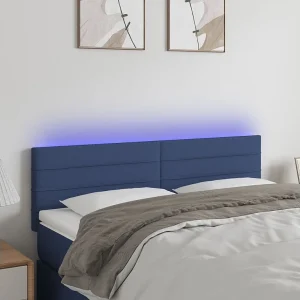 Hoofdbord | Hoofdeinde LED 144x5x78/88 cm stof blauw