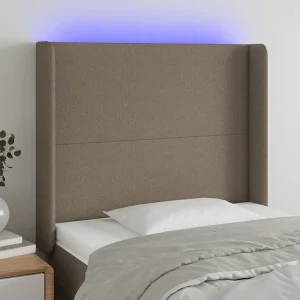 Hoofdbord | Hoofdeinde LED 103x16x118/128 cm stof taupe Hoofdbord | Hoofdeinde LED 103x16x118/128 cm stof taupe