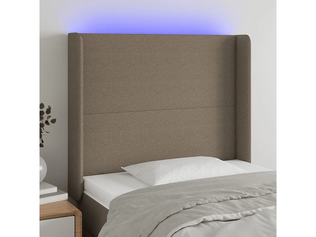 Hoofdbord | Hoofdeinde LED 103x16x118/128 cm stof taupe