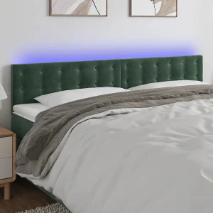 Hoofdbord | Hoofdeinde LED 180x5x78/88 cm fluweel donkergroen Hoofdbord | Hoofdeinde LED 180x5x78/88 cm fluweel donkergroen