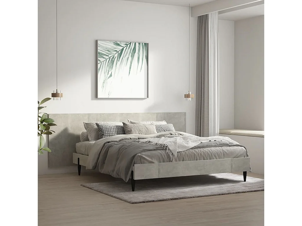 Hoofdbord | Hoofdeinde wandmodel 240x1,5x80 cm bewerkt hout betongrijs