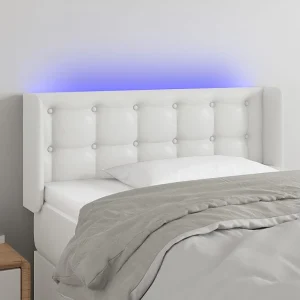 Hoofdbord | Hoofdeinde LED 103x16x78/88 cm kunstleer wit Hoofdbord | Hoofdeinde LED 103x16x78/88 cm kunstleer wit