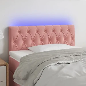 Hoofdbord | Hoofdeinde LED 100x7x78/88 cm fluweel roze Hoofdbord | Hoofdeinde LED 100x7x78/88 cm fluweel roze
