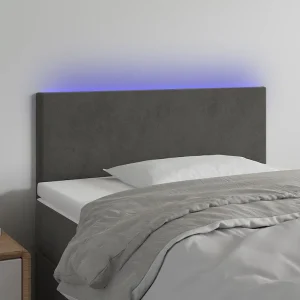 Hoofdbord | Hoofdeinde LED 80x5x78/88 cm fluweel donkergrijs